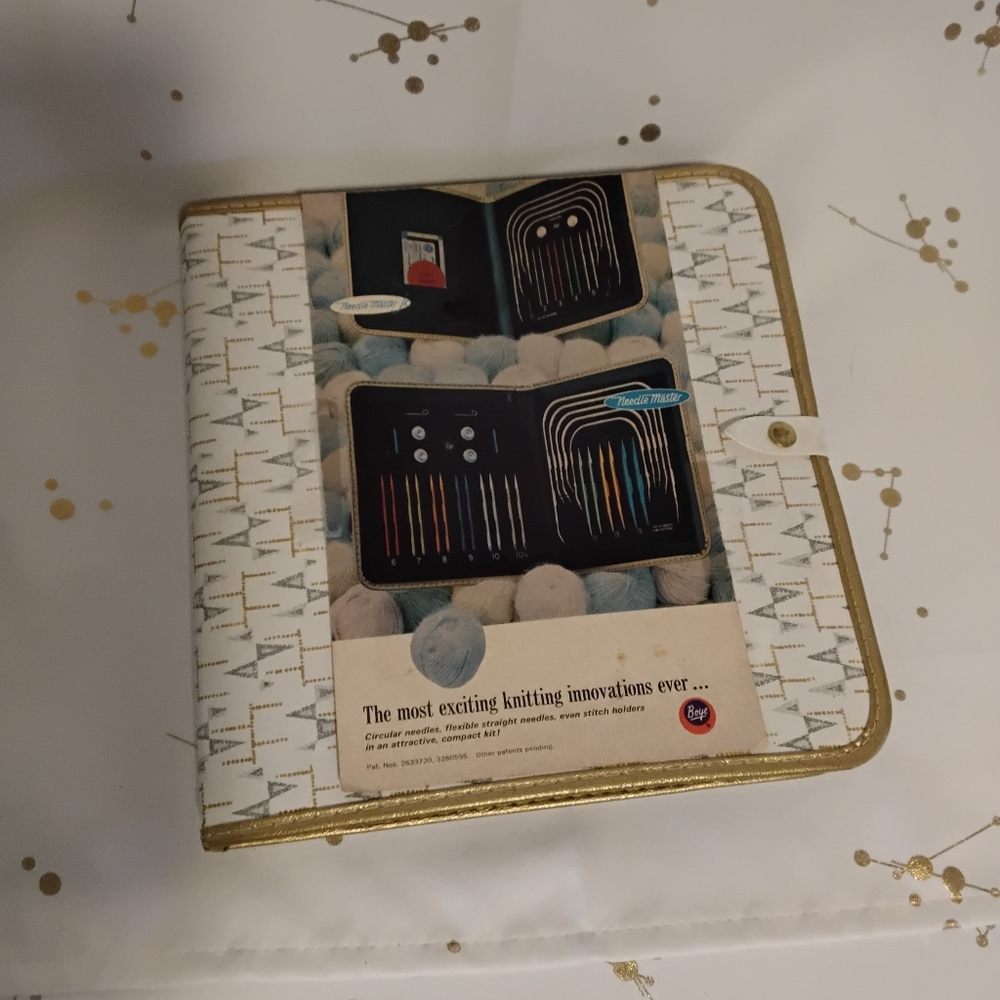 Gold and White Knitting Needle Organizer